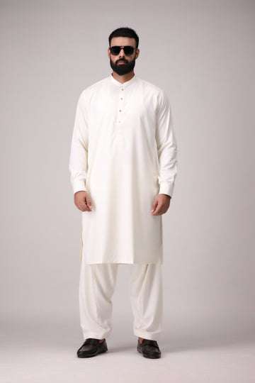 CLASSIC OFF WHITE KAMEEZ SHALWAR