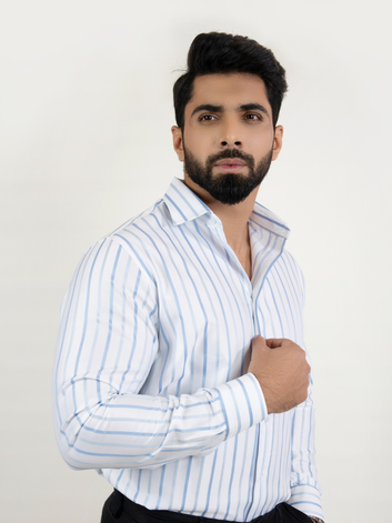 Sky Blue Pinstripe Shirt