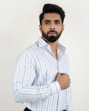 Sky Blue Pinstripe Shirt