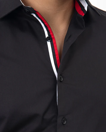 Black With Red & White Spot Front