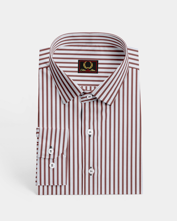 Cutaway Classic Collar Mutli Unbalanced Stripes Shirt