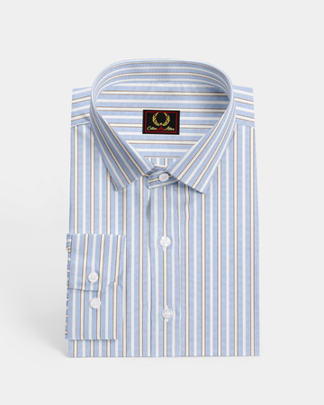 Sky Blue Candy Stripes Cotton Shirt