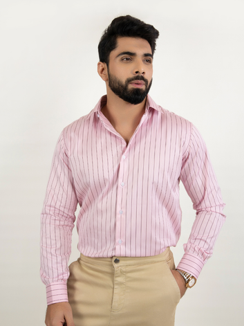 Blush Pink Pinstripe Shirt