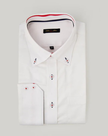 White Signature Pin Collar Shirt