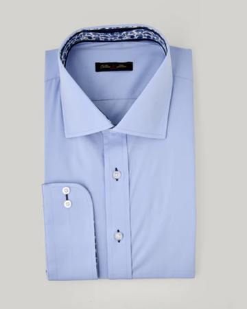 Soft Blue Floral Accent Shirt
