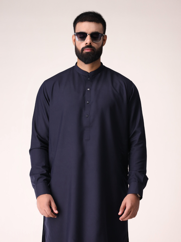 Classic Navy Blue Kameez Shalwar