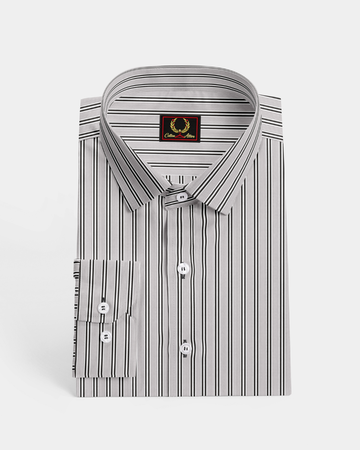 Grey Pinstripe Cotton Shirt