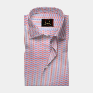 Blue With Orange Pattern Shirt