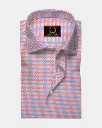 Blue With Orange Pattern Shirt