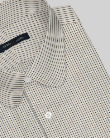 Club Collar Blue / Brown Pin Stripes Shirt