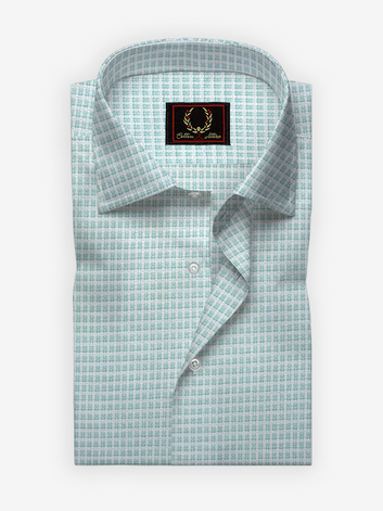 Aqua green pattern shirt