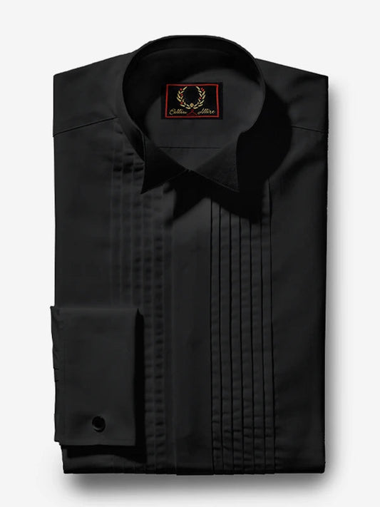 Black Tuxedo Wide Plates Shirt