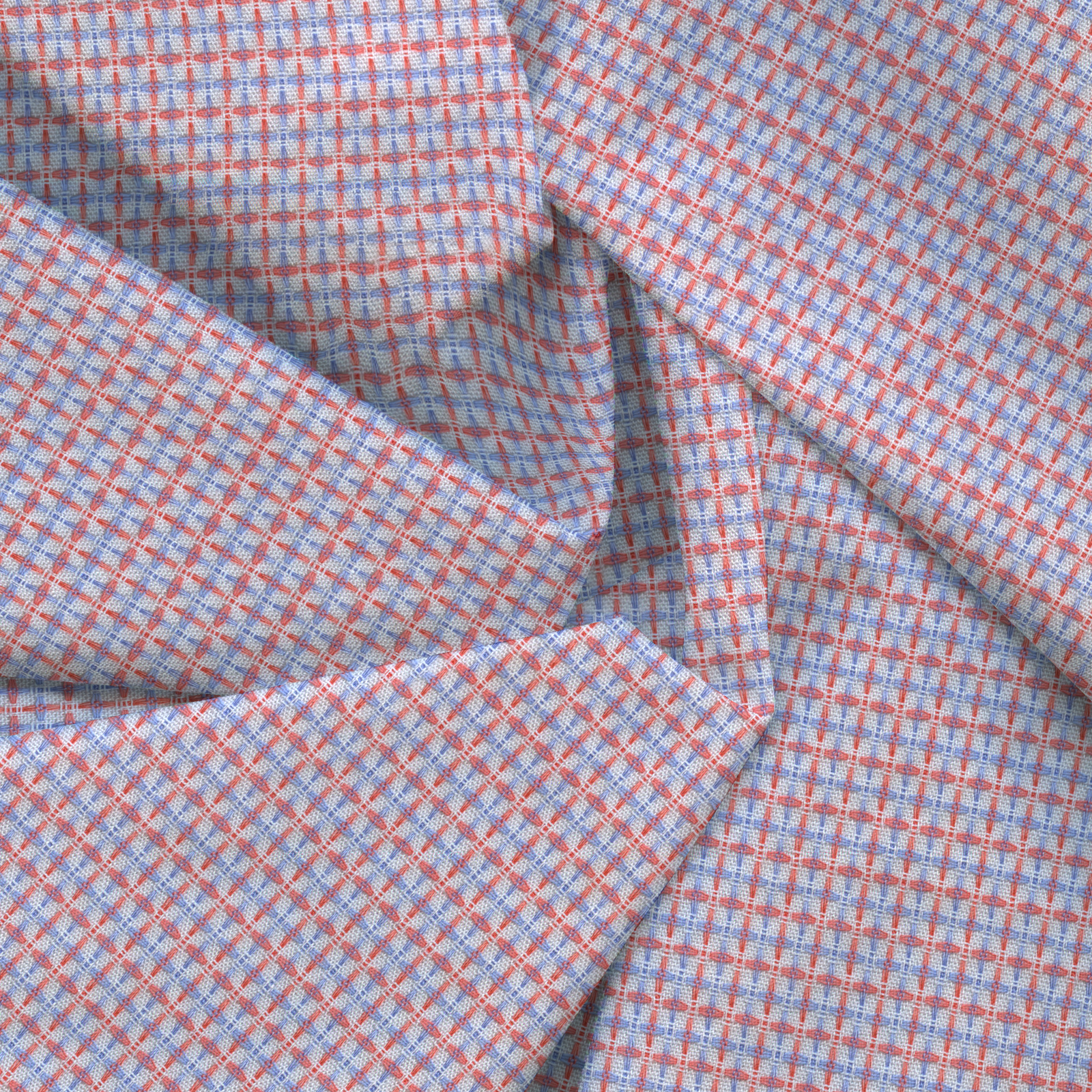 Blue With Orange Pattern Shirt - Cotton Attire Pakistan