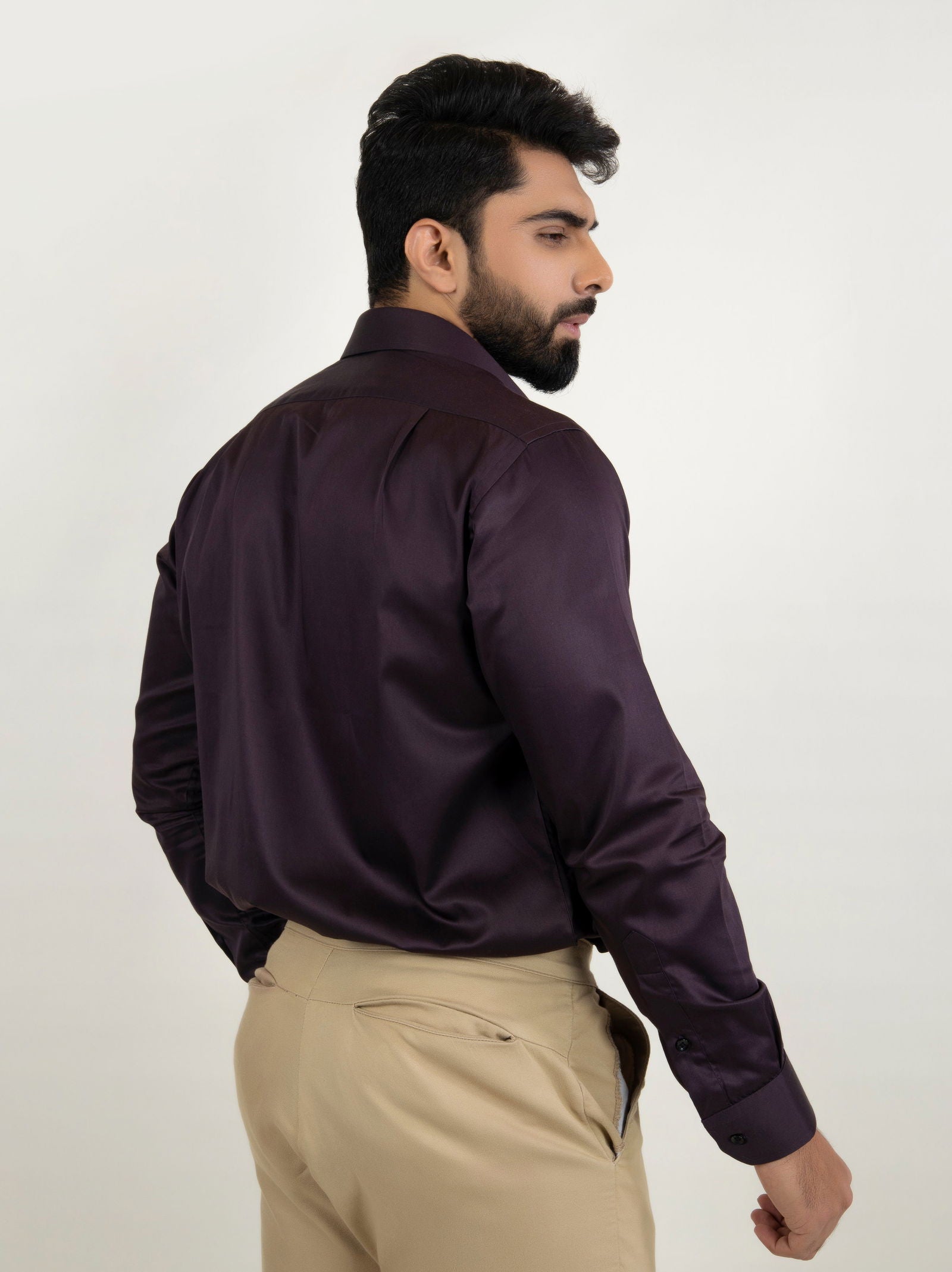 Classic Wine Formal Shirt - Cotton Attire Pakistan