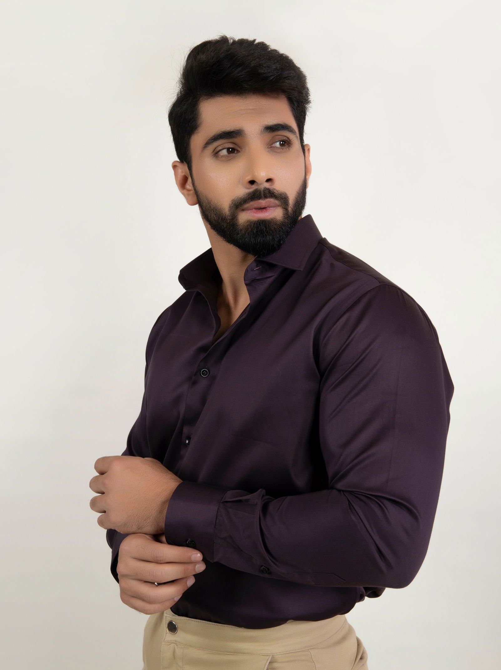 Classic Wine Formal Shirt - Cotton Attire Pakistan