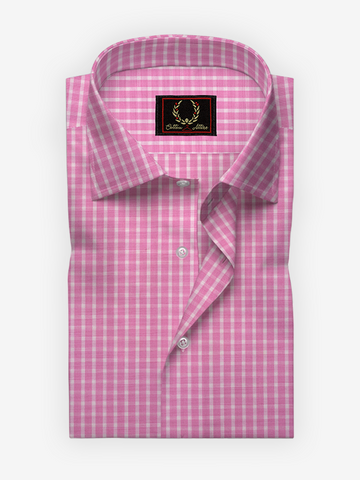 Pink Gingham check Shirt - Cotton Attire Pakistan