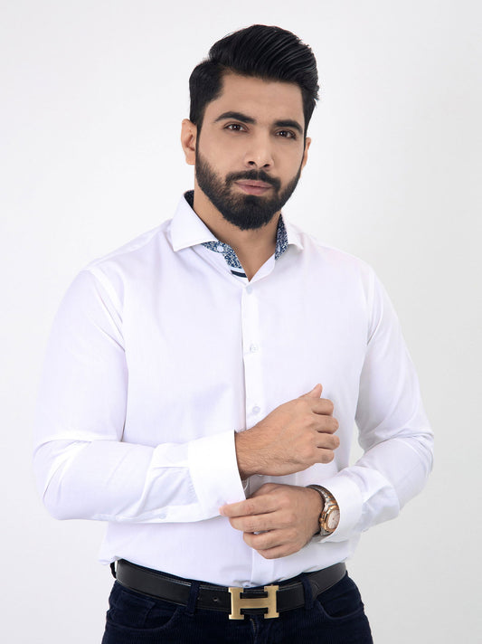 Pristine white  Semi Formal shirt