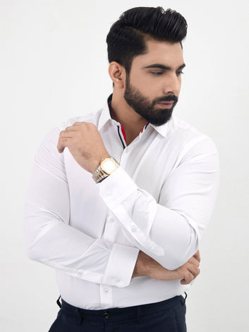 Red Tide Rush Semi Formal Shirt - Cotton Attire Pakistan