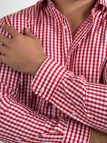 Red check Formal Shirt