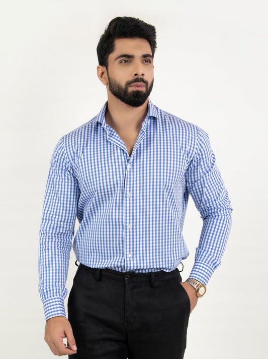 Sapphire Gingham Formal Shirt