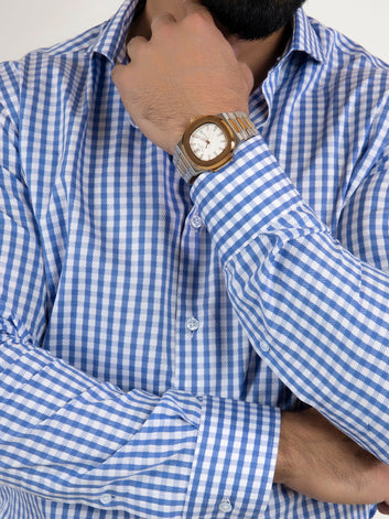 Sapphire Gingham Formal Shirt