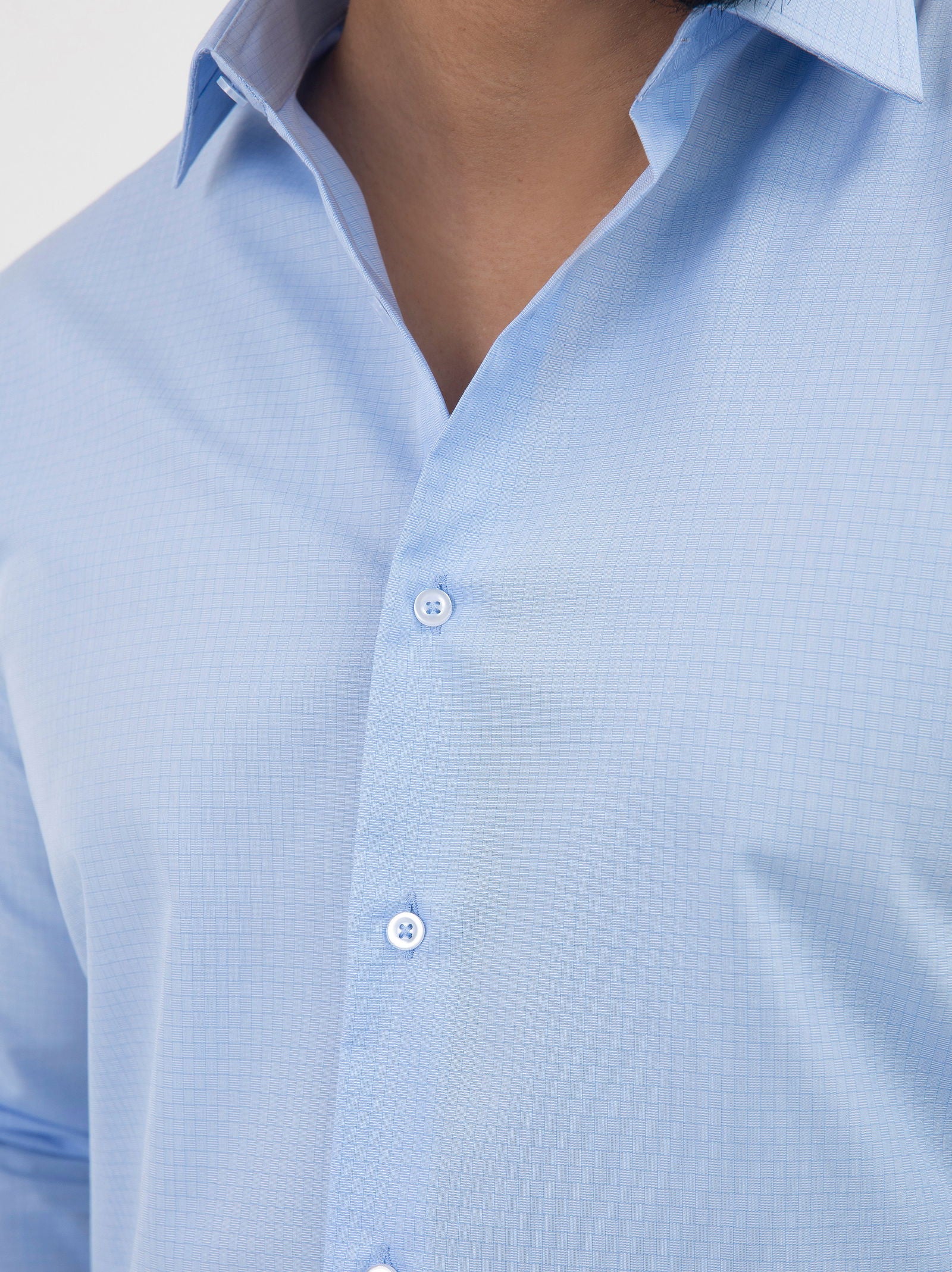 Sky Blue Solid Shirt - Cotton Attire Pakistan