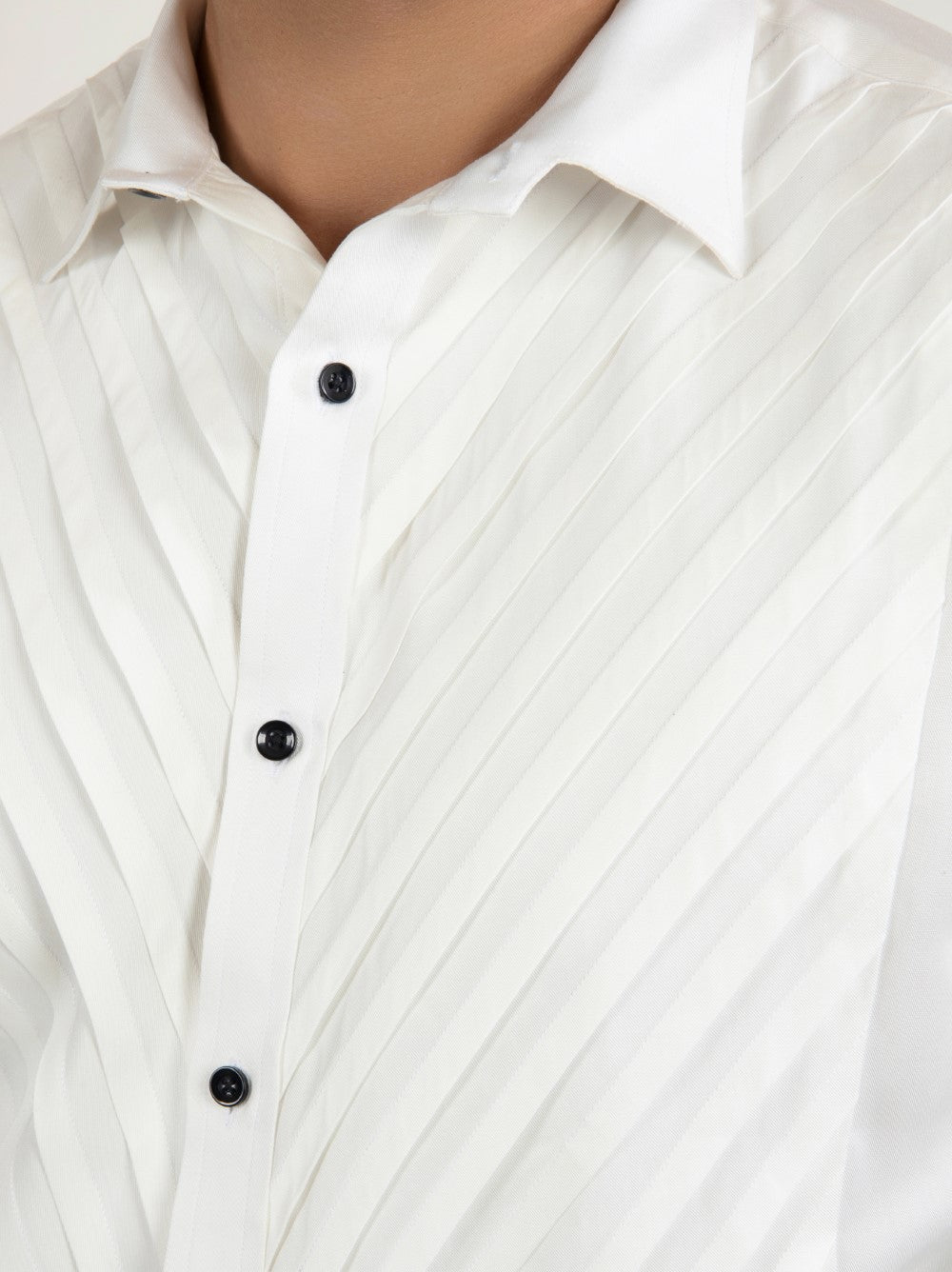 V-Shaped Collar Tuxedo Shirt - Cotton Attire Pakistan