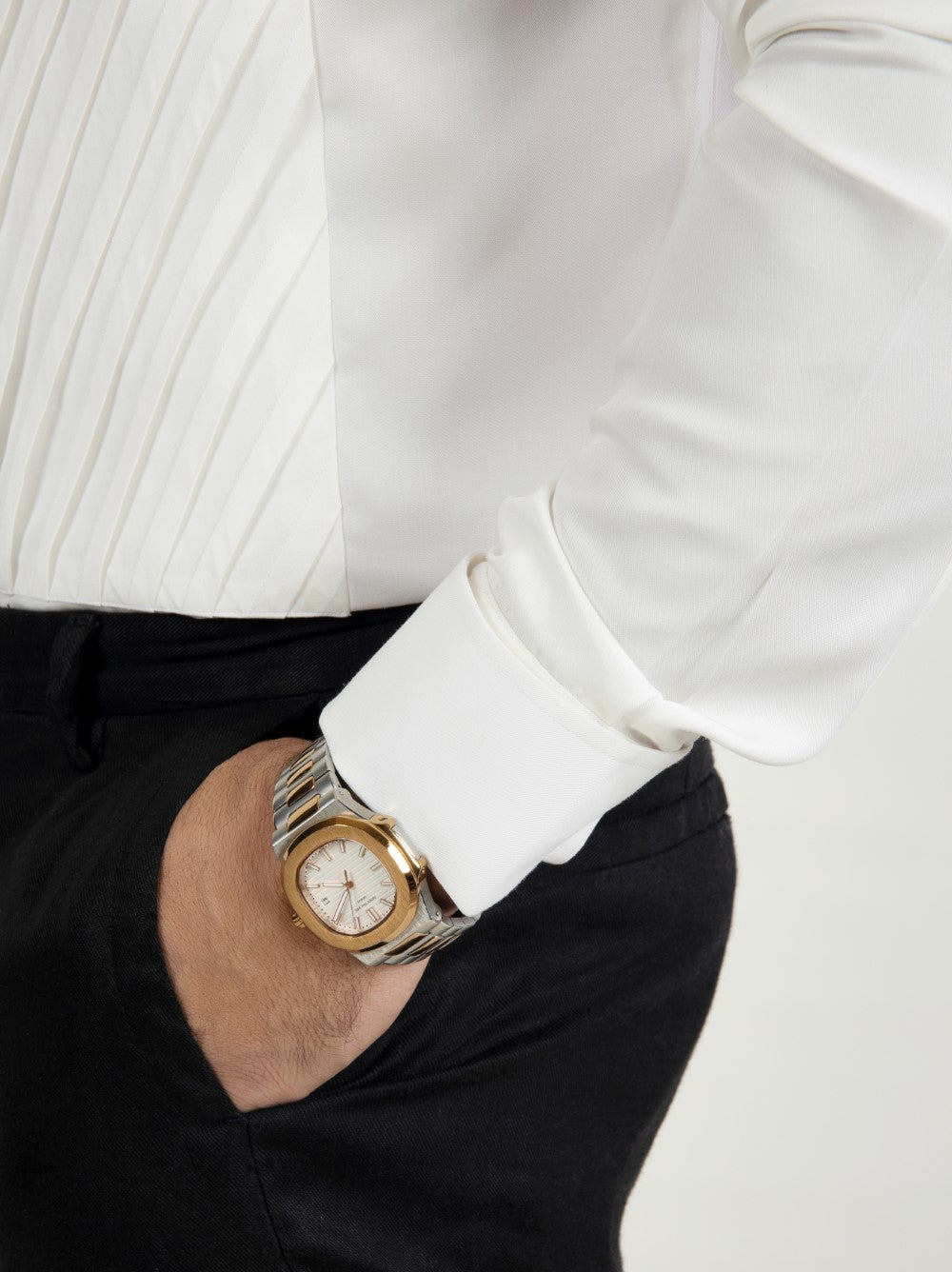 V-Shaped Collar Tuxedo Shirt - Cotton Attire Pakistan