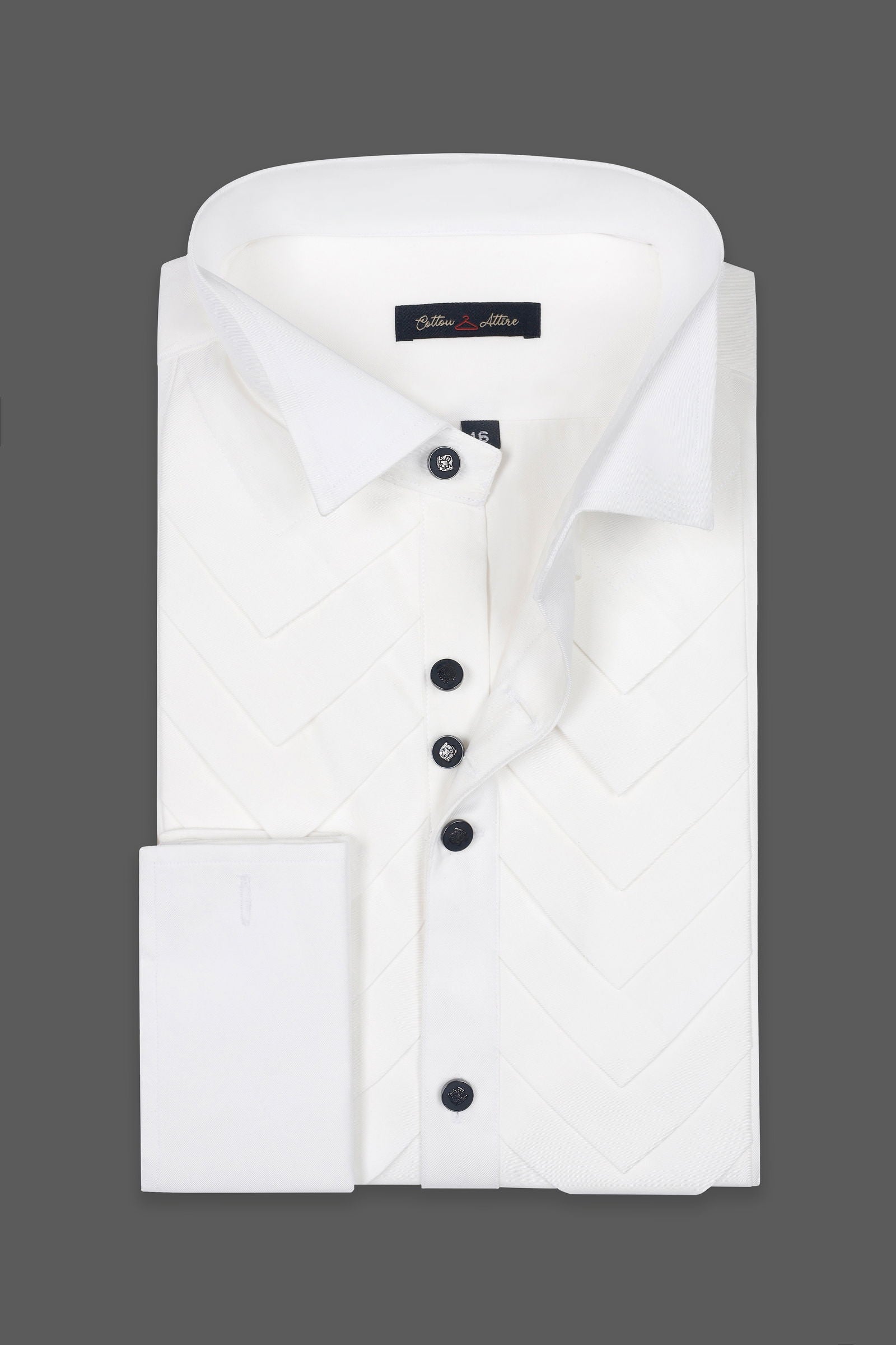 W-Shaped Collar Tuxedo Shirt - Cotton Attire Pakistan