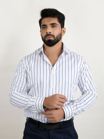 White Lining Shirt - Cotton Attire Pakistan