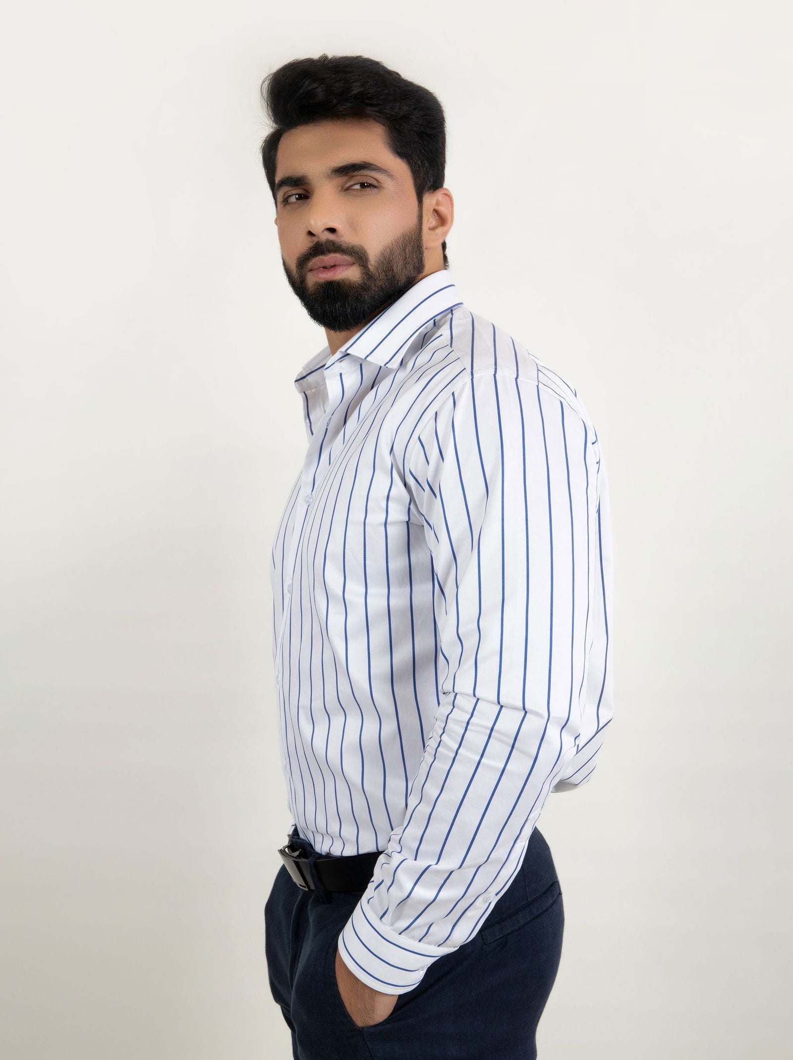 White Lining Shirt - Cotton Attire Pakistan